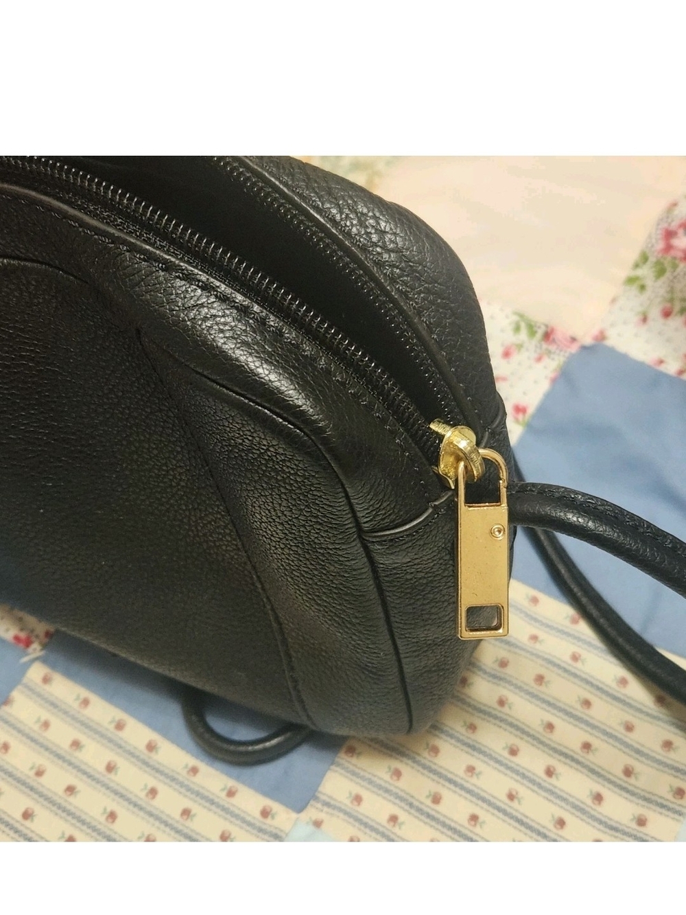 Vtg Fossil Black Pebbled Cowhide Leather Crossbody Shoulder Bag Classic 8x6x3 - Picture 15 of 16